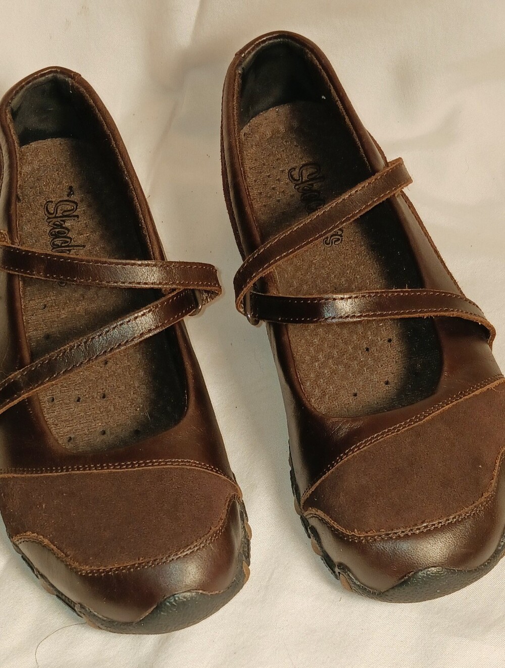 Skechers Criss-Cross Strap Mary Jane Flats
